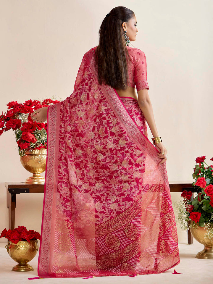 Purple Art Silk Printed Saree