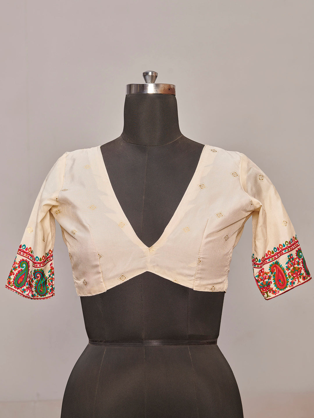 White Pashmina Printed Saree
