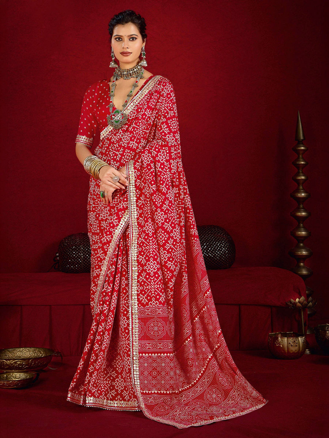 Rani Dola Silk Printed Saree