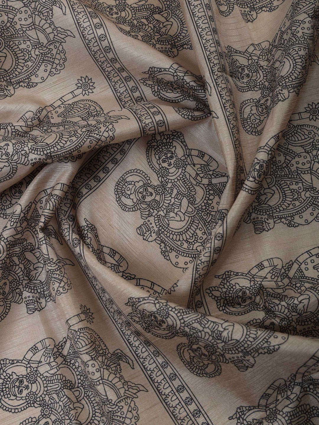 Maroon Art Silk Printed Unstitched Dress Material