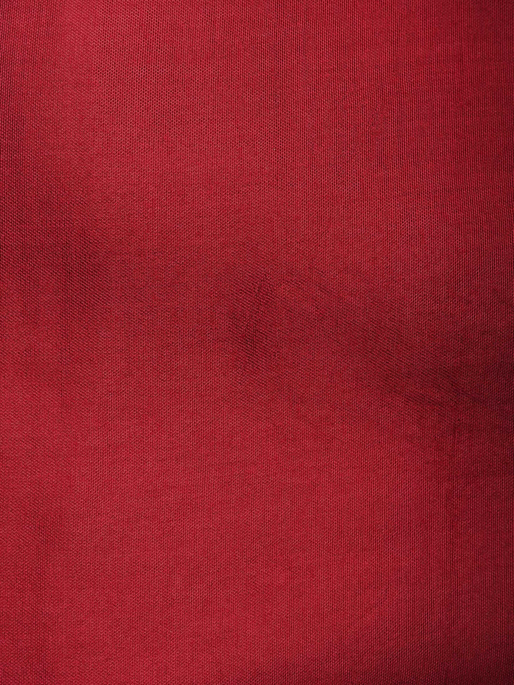 Maroon Art Silk Printed Unstitched Dress Material