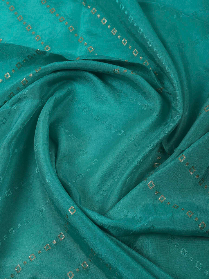 Mustard Chanderi Embroidered Unstitched Dress Material