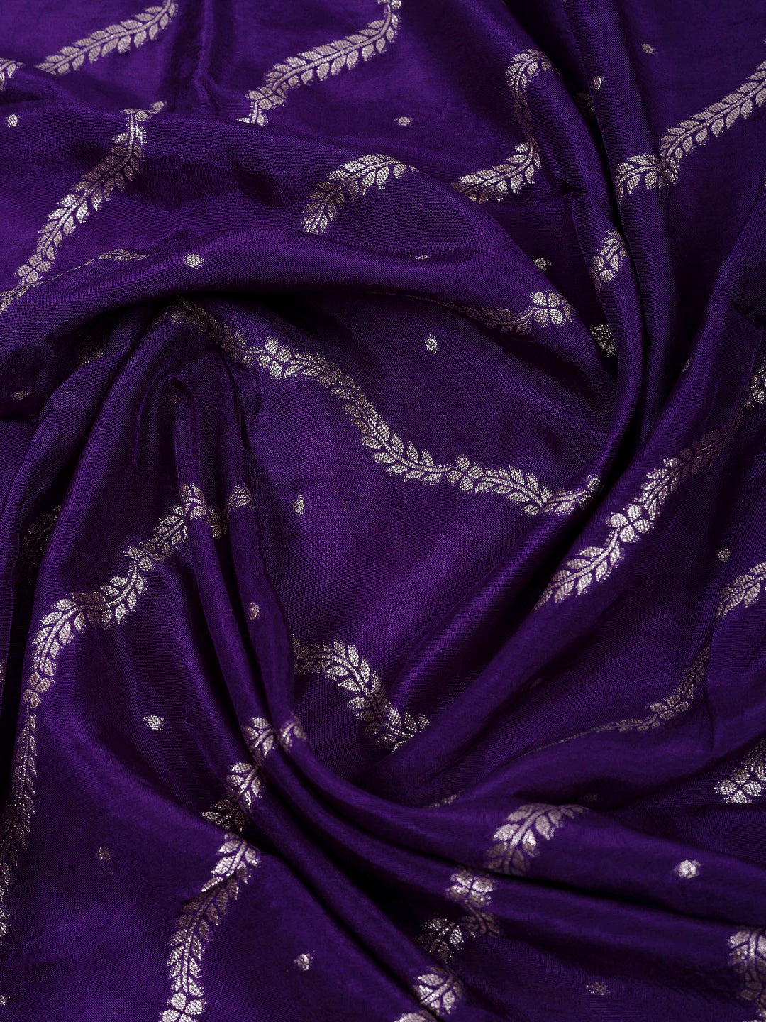 Purple Chanderi Embroidered Unstitched Dress Material