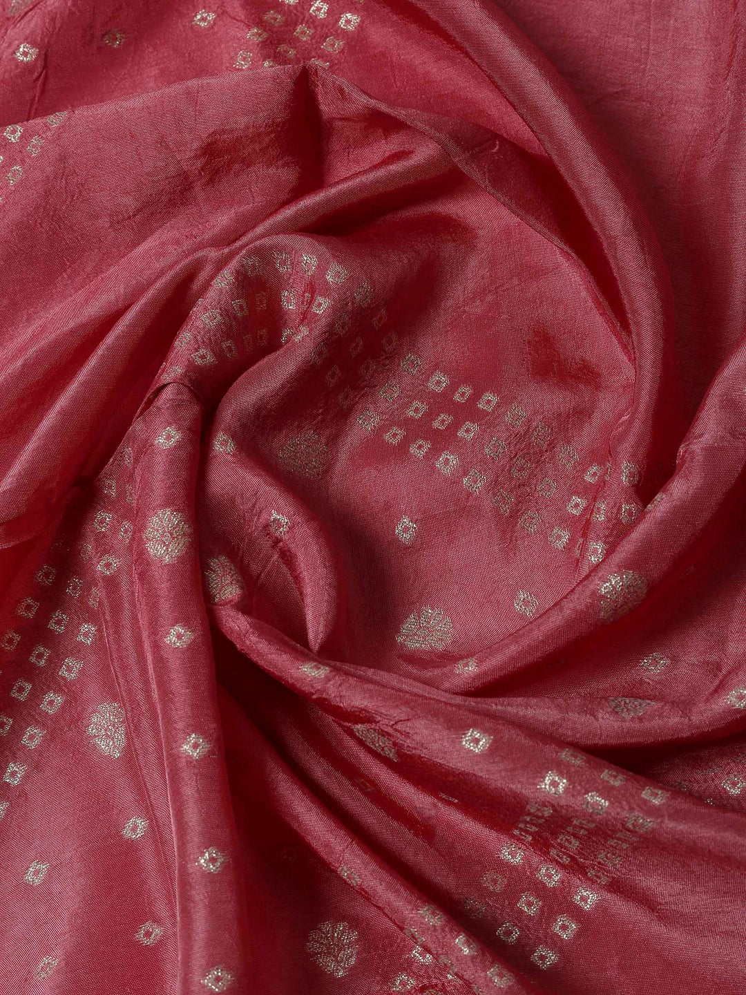 Onion Pink Chanderi Embroidered Unstitched Dress Material