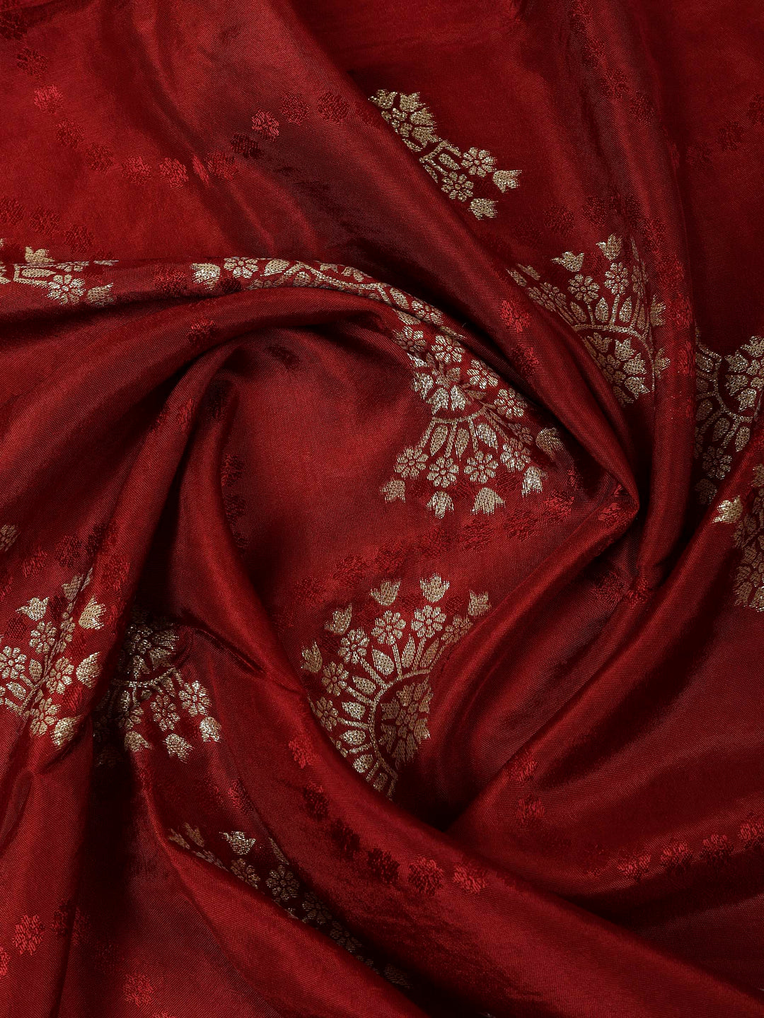 Maroon Chanderi Embroidered Unstitched Dress Material