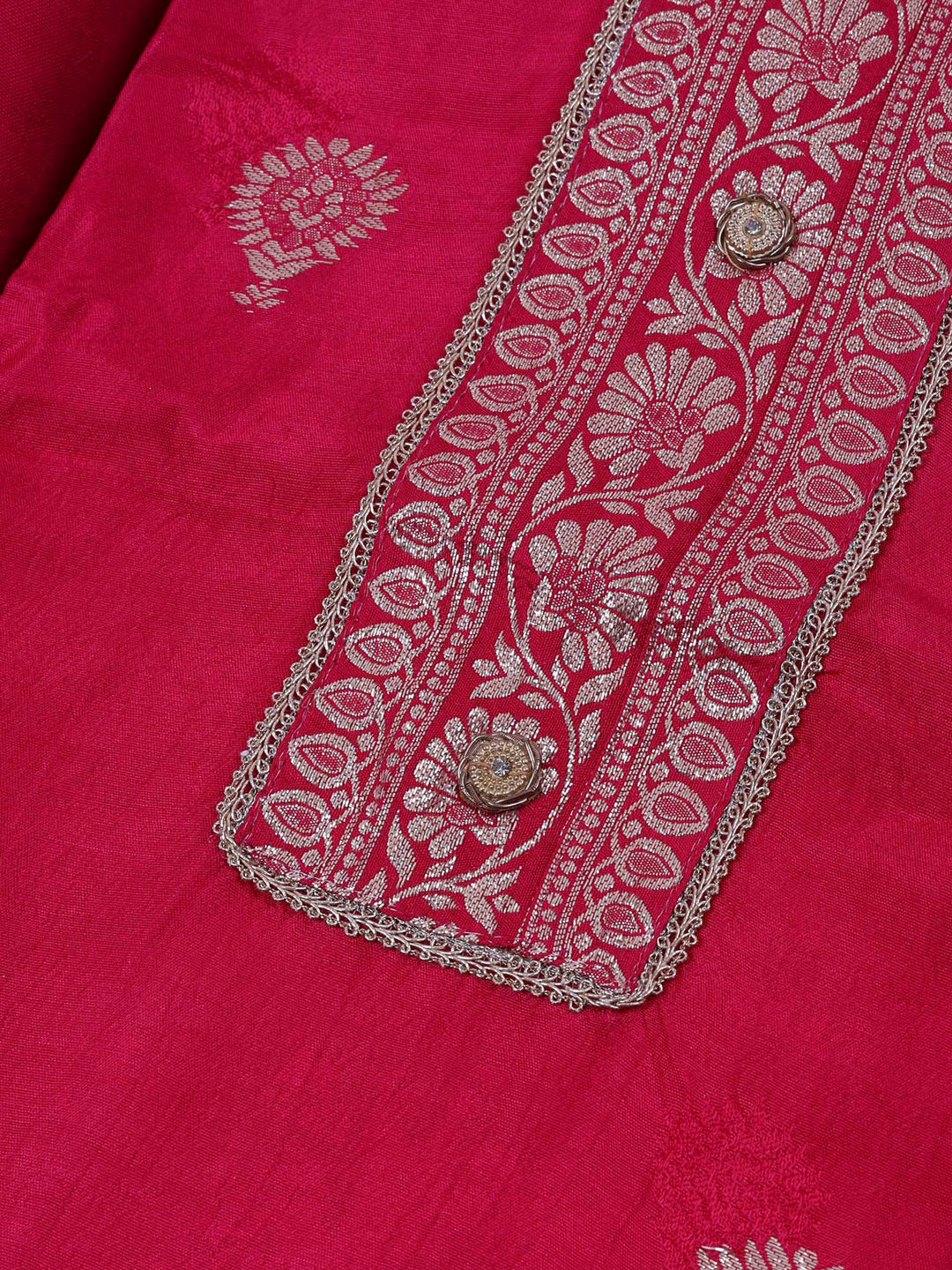 Rani Chanderi Embroidered Unstitched Dress Material