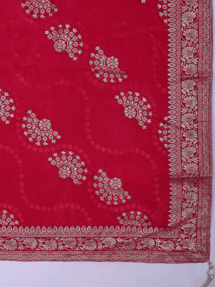 Rani Chanderi Embroidered Unstitched Dress Material