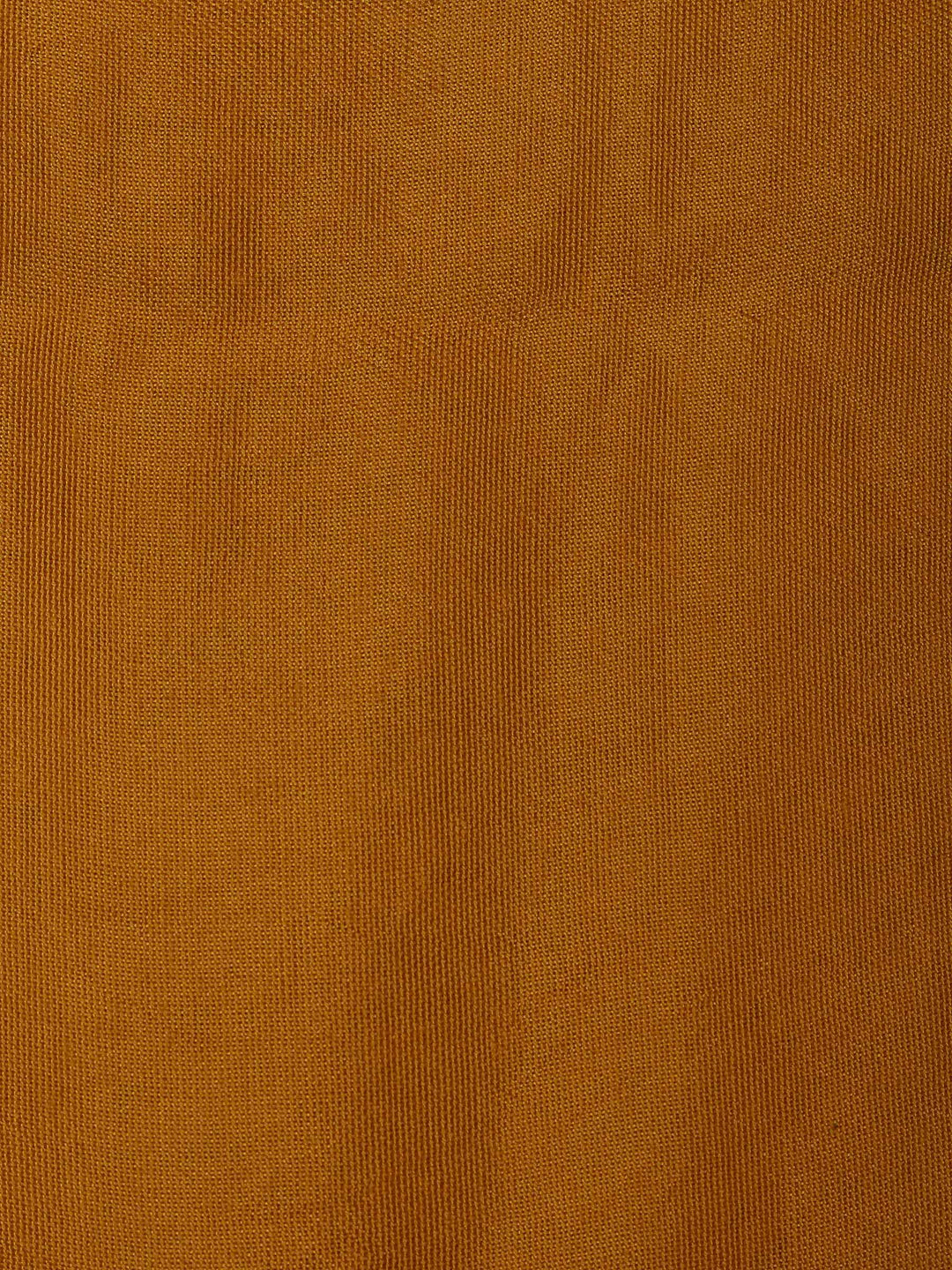 Mustard Chanderi Embroidered Unstitched Dress Material