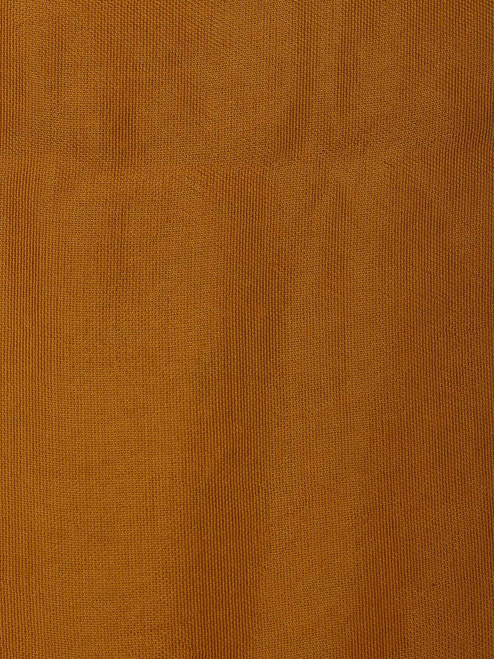 Mustard Chanderi Embroidered Unstitched Dress Material