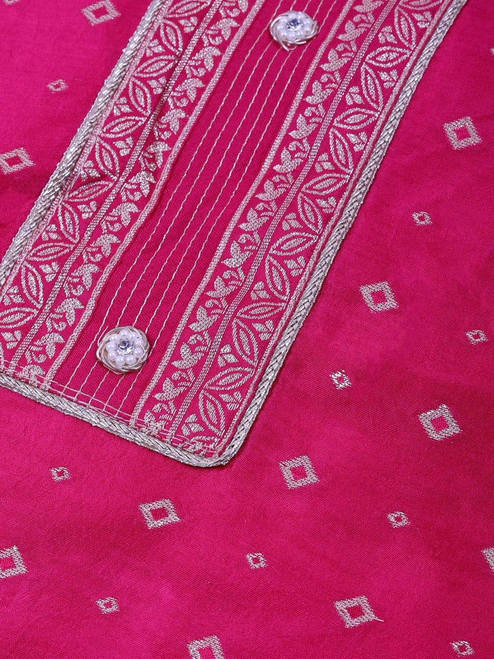 Rani Chanderi Embroidered Unstitched Dress Material