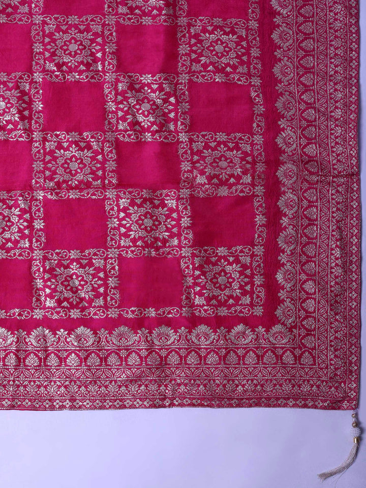 Rani Chanderi Embroidered Unstitched Dress Material