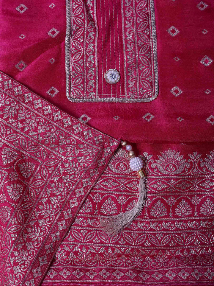 Rani Chanderi Embroidered Unstitched Dress Material