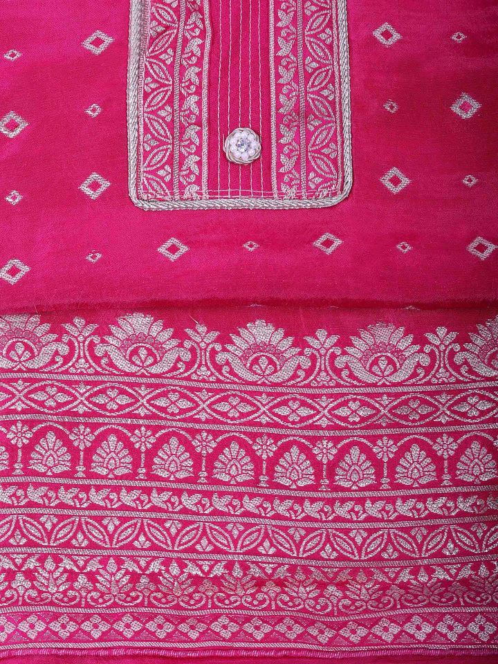 Rani Chanderi Embroidered Unstitched Dress Material