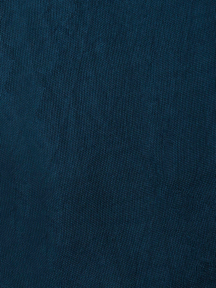 Teal Blue Chanderi Embroidered Unstitched Dress Material