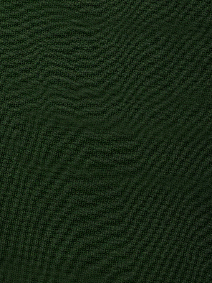 Bottle Green Cotton Blend Embroidered Unstitched Dress Material