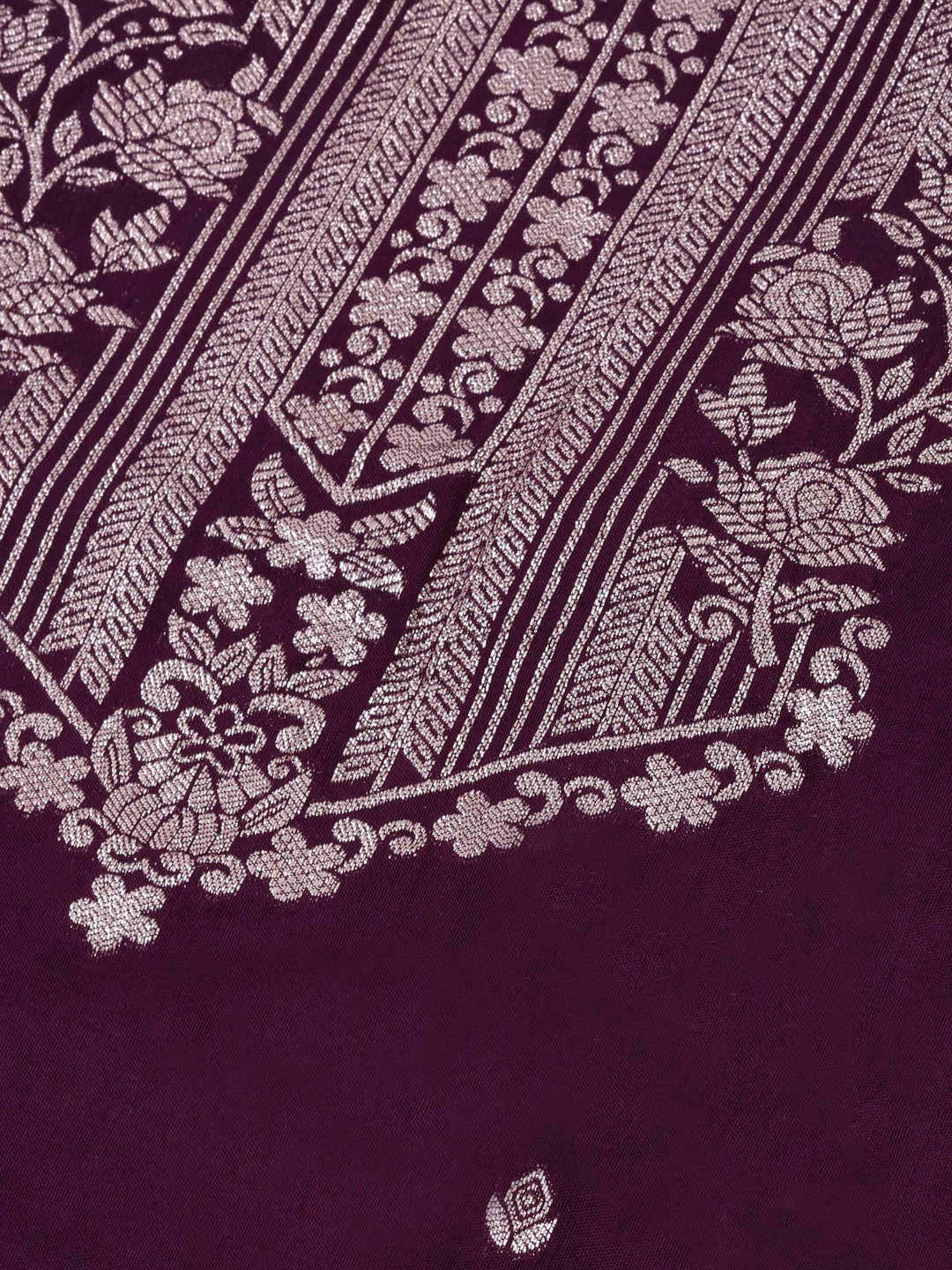Wine Cotton Blend Embroidered Unstitched Dress Material