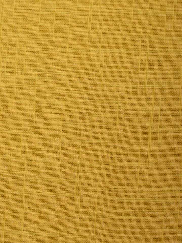 Mustard Cotton Blend Embroidered Unstitched Dress Material