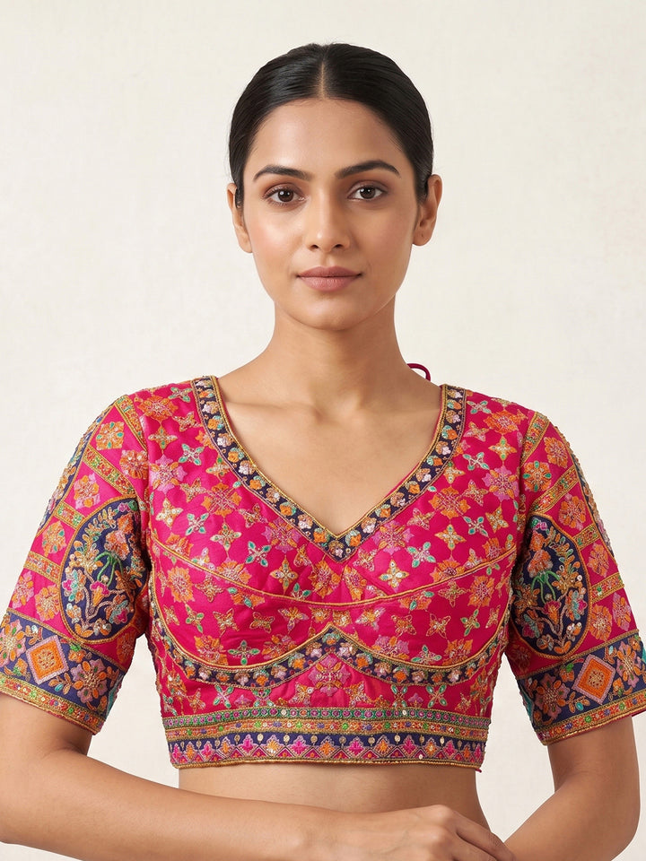 Premium Rani Embroidery Viscose Blouse Piece