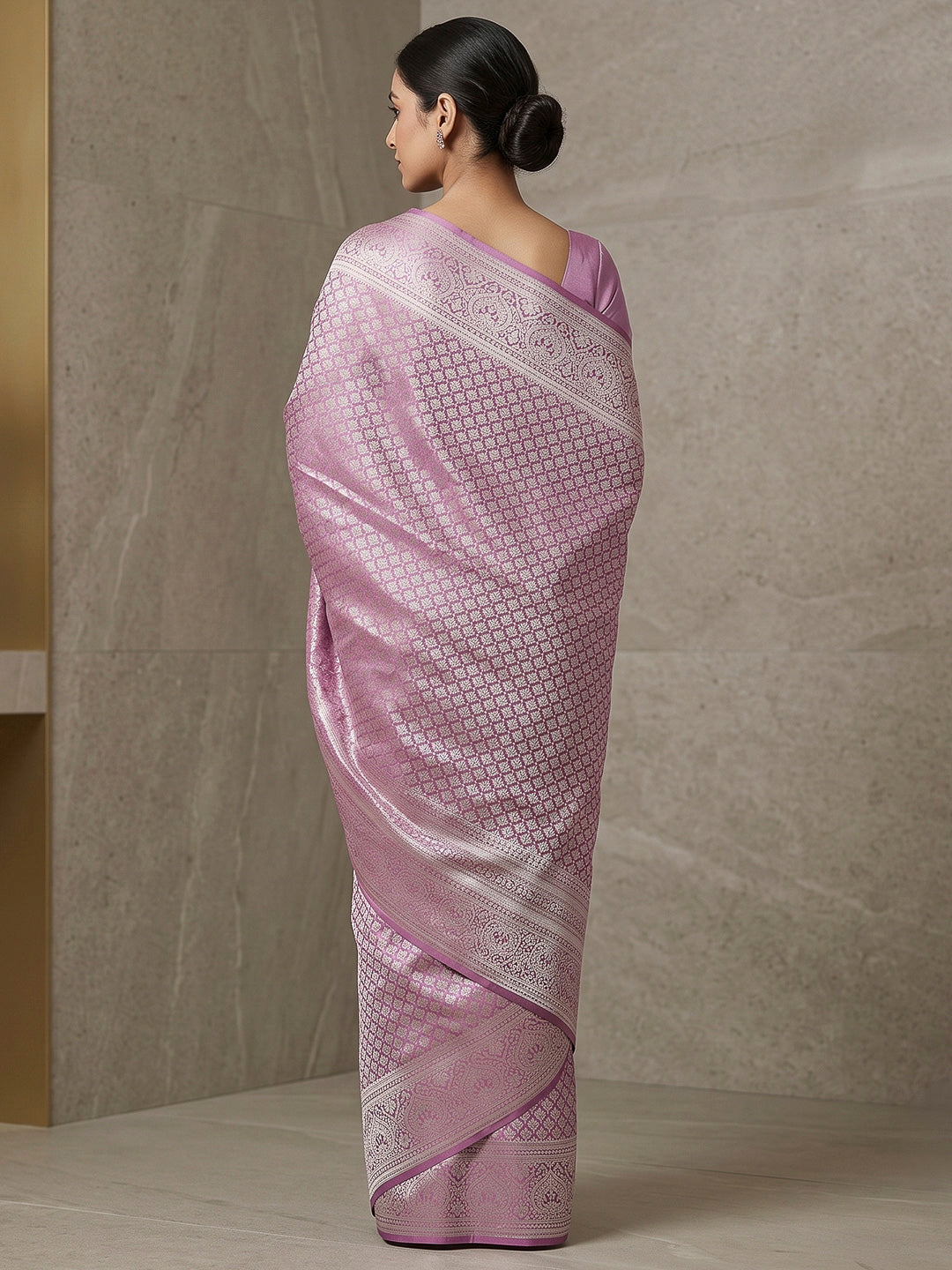 Lavender Art Silk Woven Saree