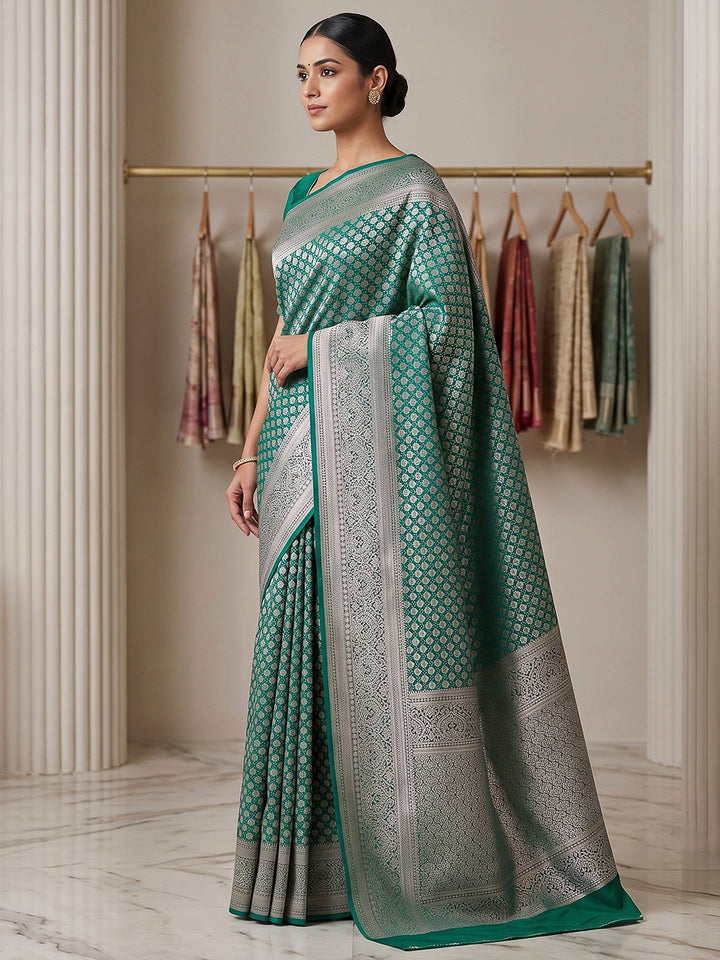 Rama-Green Art Silk Woven Saree