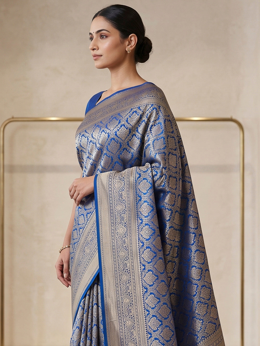 Royal-Blue Art Silk Woven Saree
