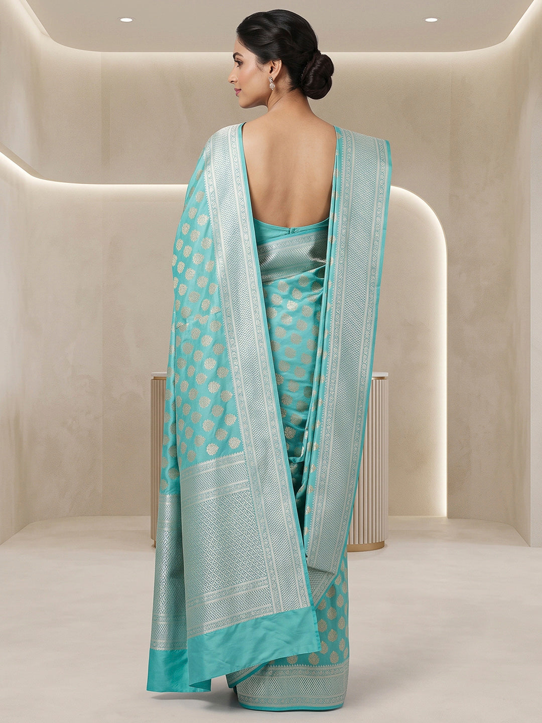 Dark-Blue Art Silk Woven Saree