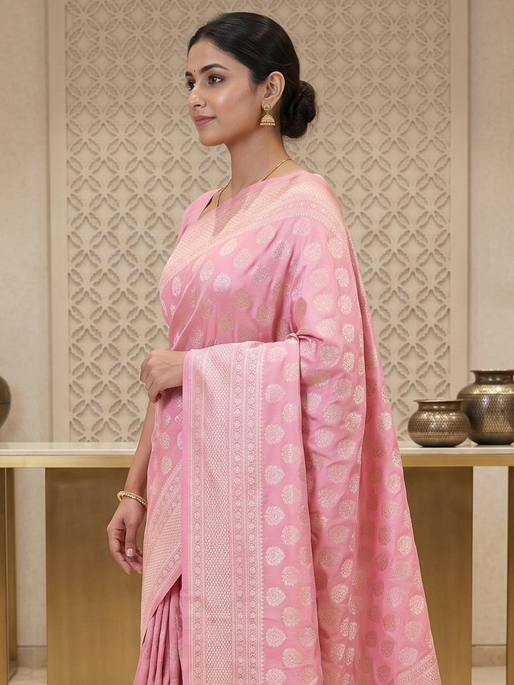 Onion-Pink- Art Silk Woven Saree