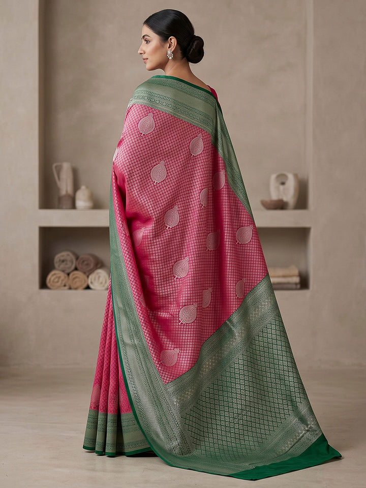 Rani-Bottle Green Art Silk Woven Saree