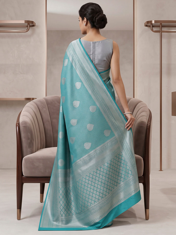 Blue Art Silk Woven Saree
