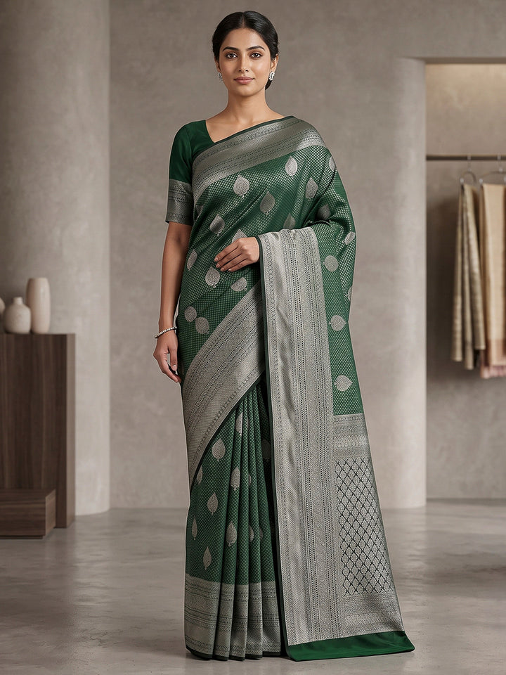 Green Art Silk Woven Saree