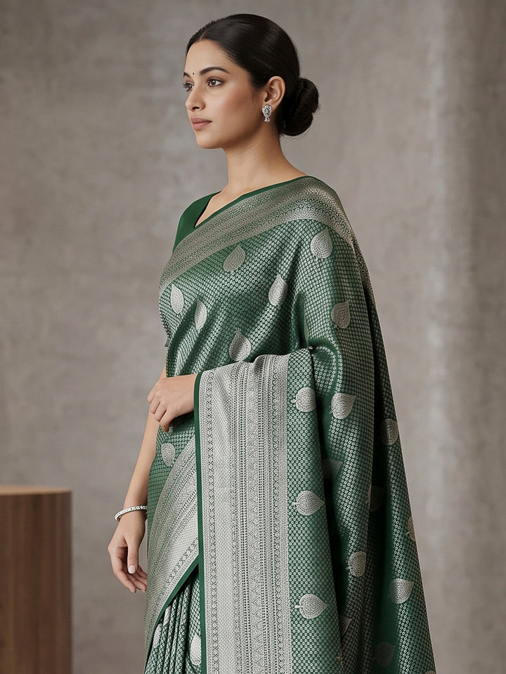 Green Art Silk Woven Saree