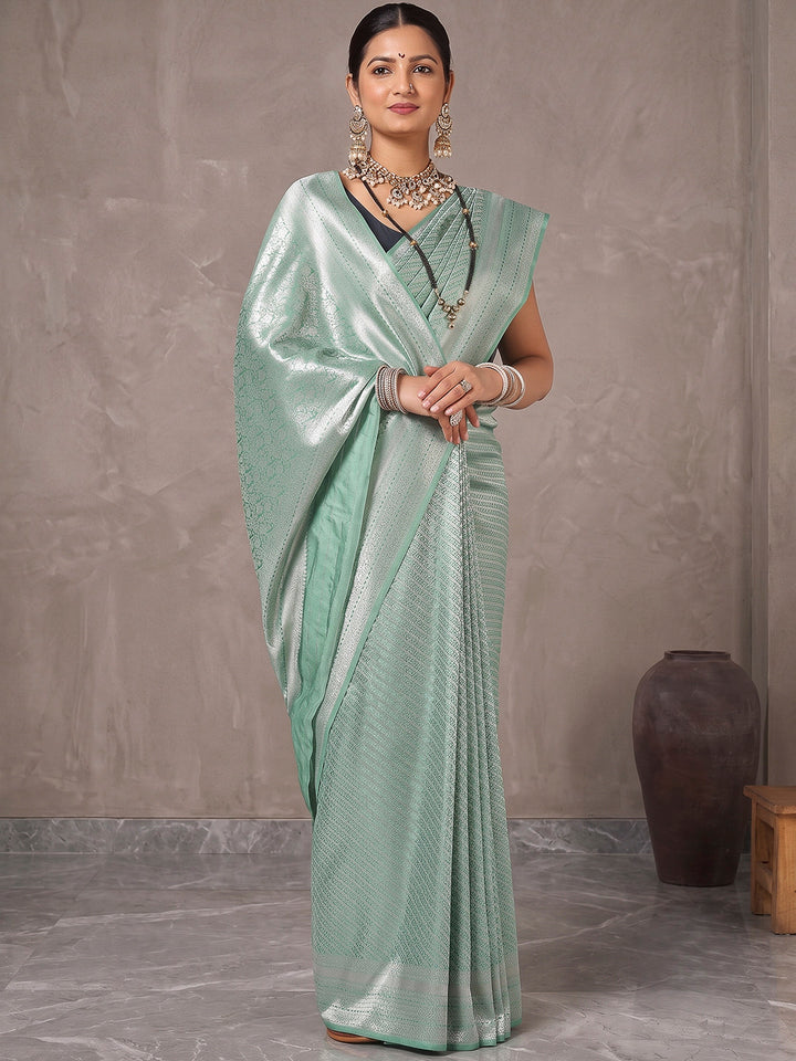 Sea-Green Art Silk Woven Saree