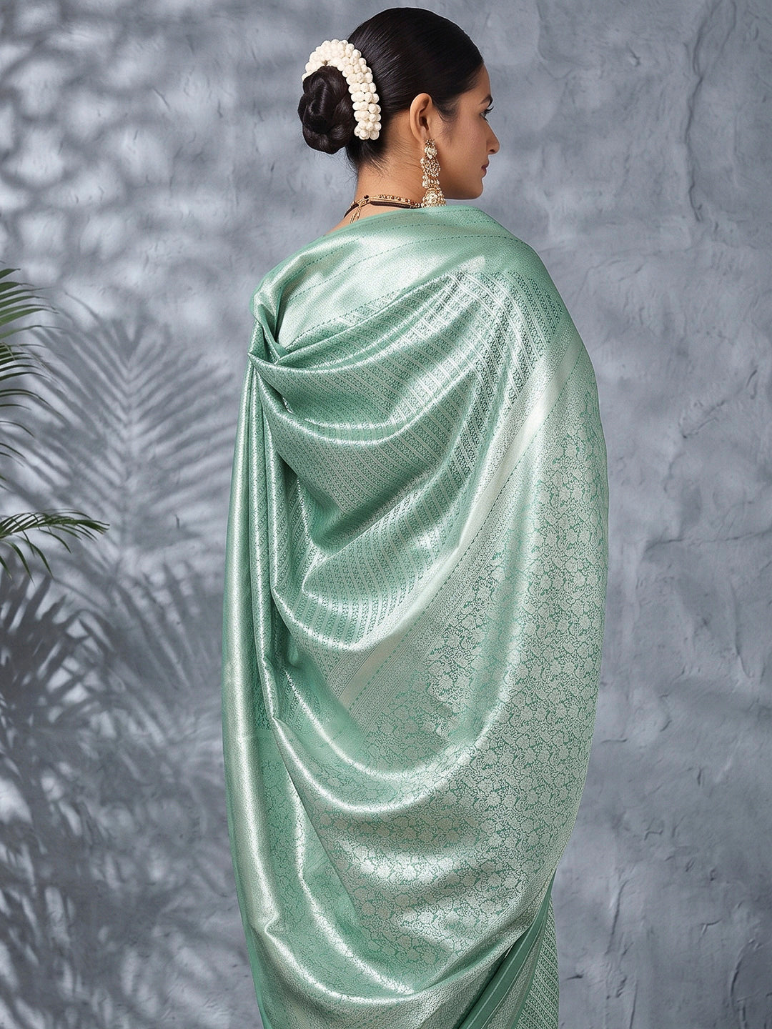 Sea-Green Art Silk Woven Saree