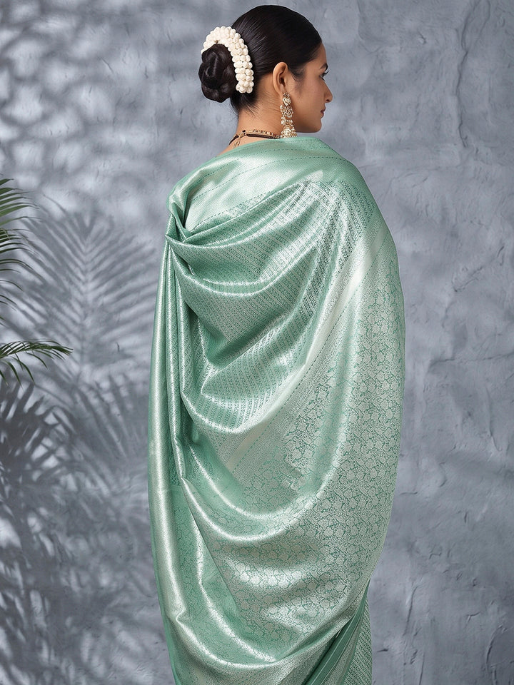 Sea-Green Art Silk Woven Saree