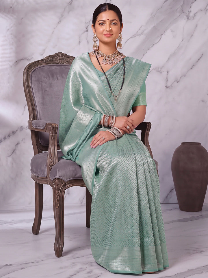Sea-Green Art Silk Woven Saree