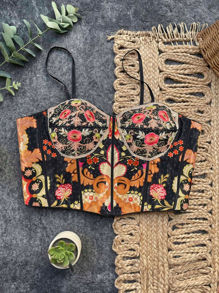 Black Art Silk Readymade Printed Saree