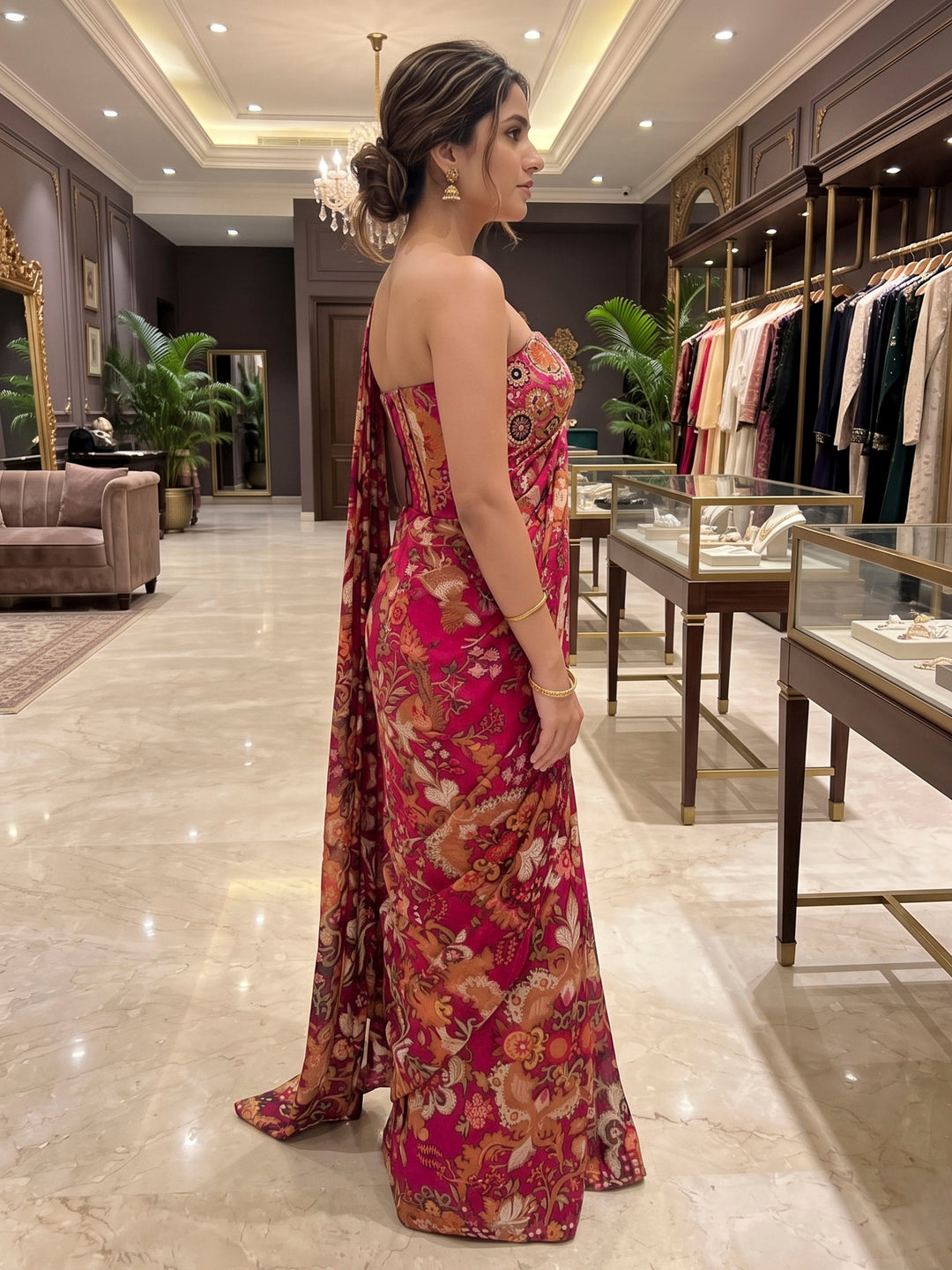 Rani Art Silk Readymade Printed Saree