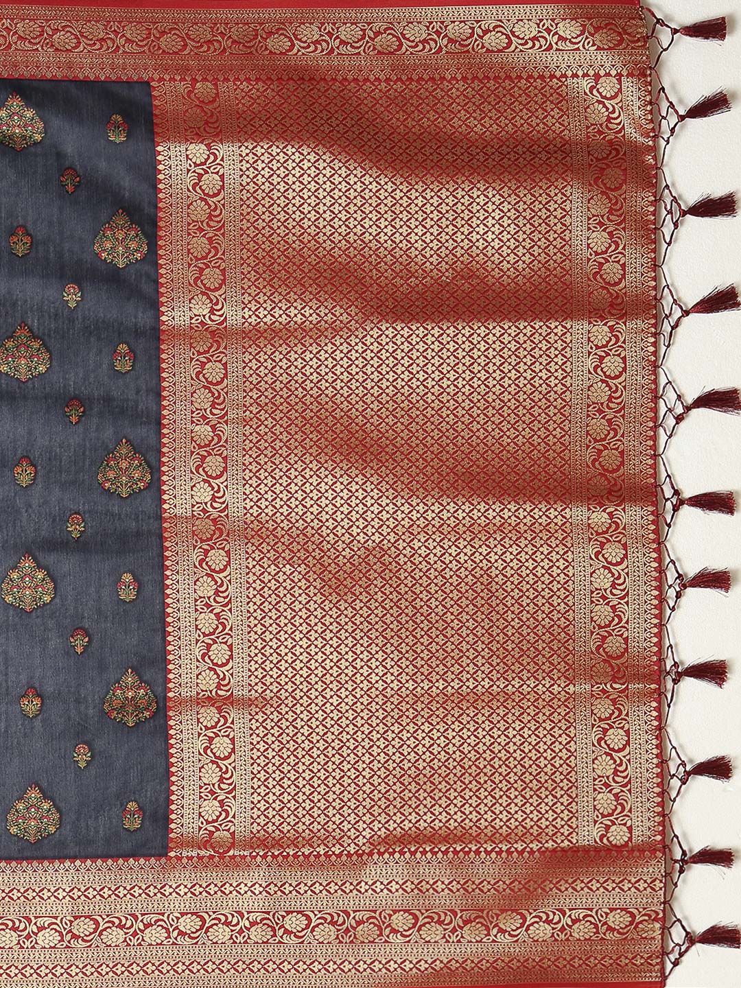 Navy-Blue Art Silk Woven Saree