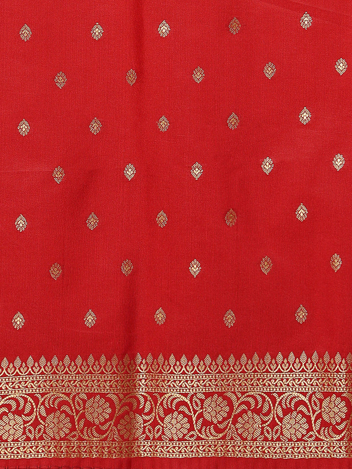 Peacock-Blue Art Silk Woven Saree