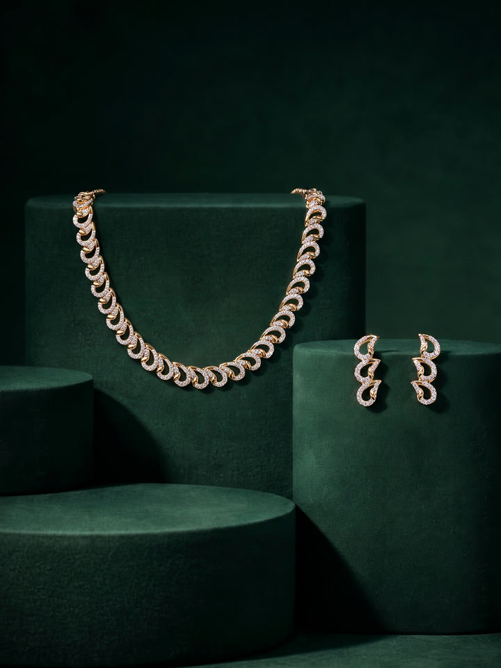 Gold-White Imitation Jewelry-Set