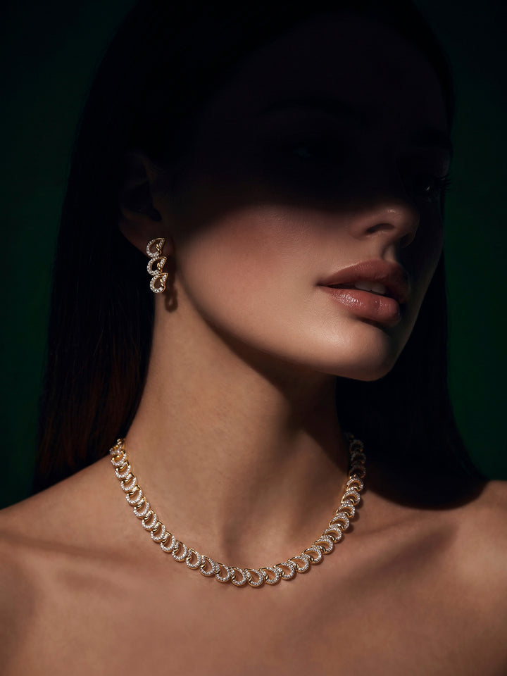 Gold-White Imitation Jewelry-Set