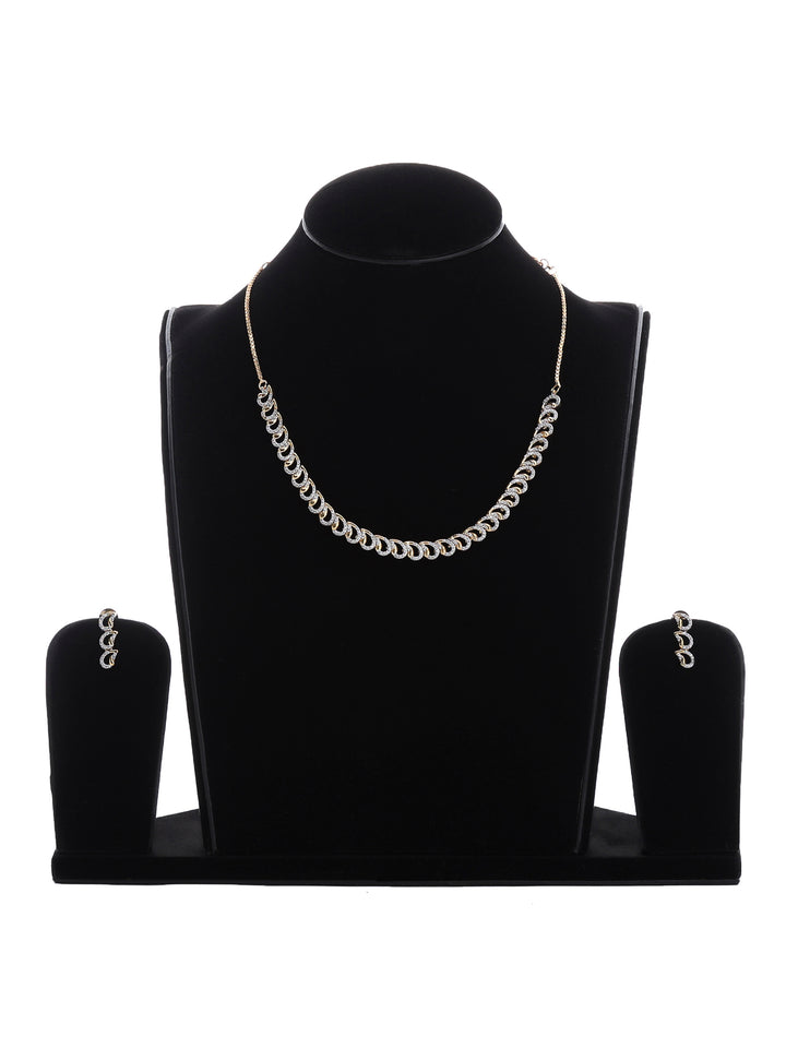 Gold-White Imitation Jewelry-Set