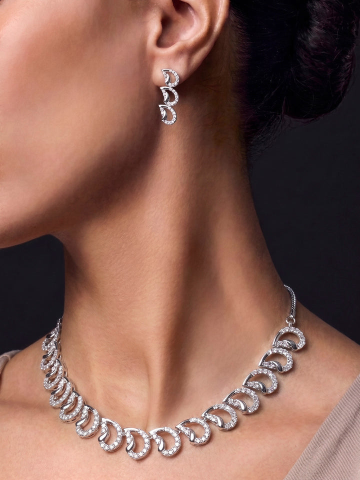 Silver-White Imitation Jewelry-Set