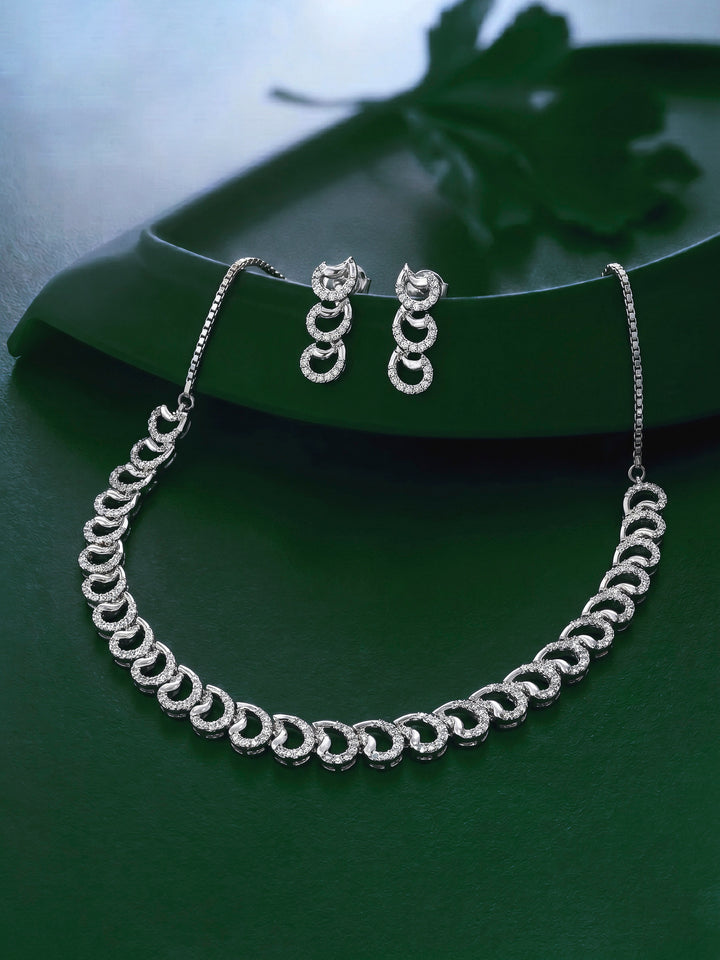 Silver-White Imitation Jewelry-Set