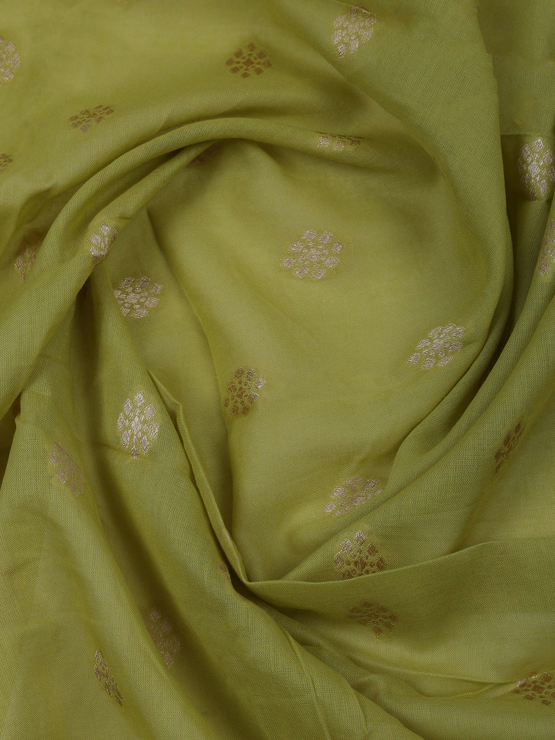 Pista Green Cotton Blend Embroidered Unstitched Dress Material