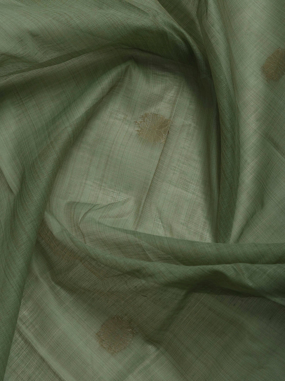 Olive Green Chanderi Woven Design Unstitched Dress Material