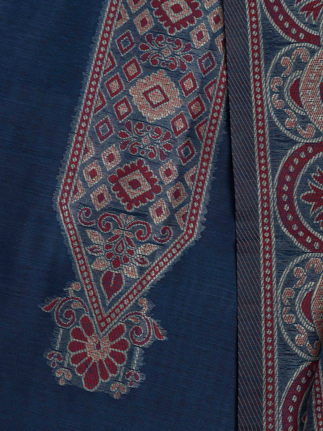 Blue Chanderi Embroidered Unstitched Dress Material