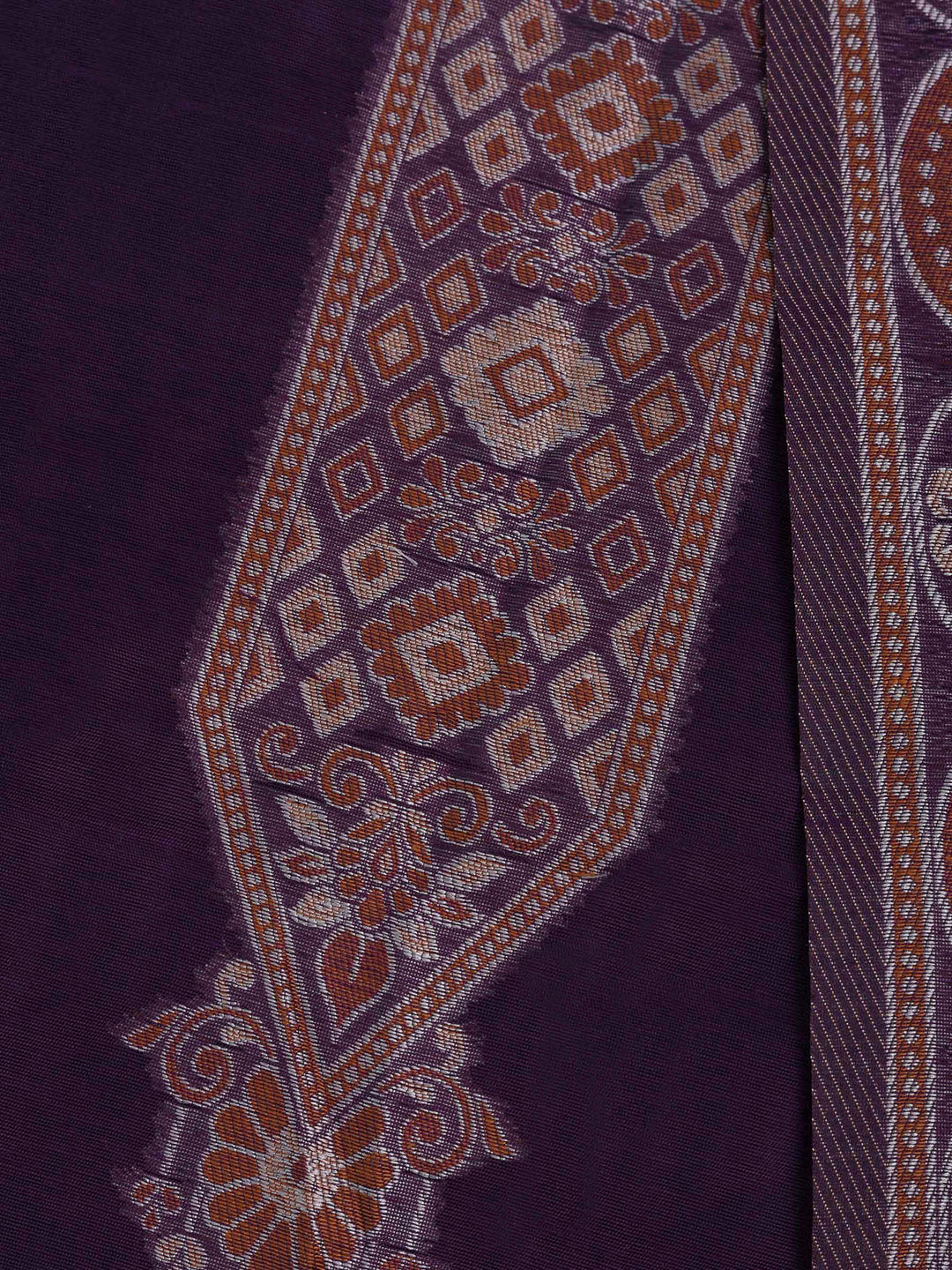 Purple Chanderi Embroidered Unstitched Dress Material