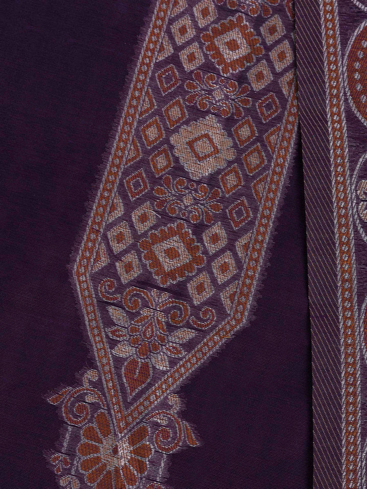 Purple Chanderi Embroidered Unstitched Dress Material