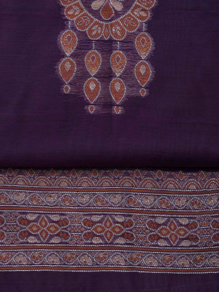 Purple Chanderi Embroidered Unstitched Dress Material